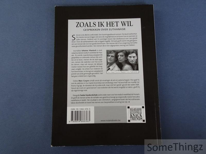 Johanna Vlaminck, Marc Cosyns - Zoals ik het wil. Gesprekken over euthanasie.