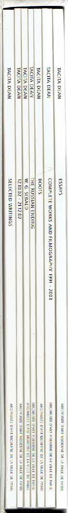 DEAN, Tacita - Tacita Dean - Selected Writings / 12.10.02 - 21.12.02 / W.G. Sebald / The Russian Ending / Boots - Complete Works and Filmography 1991-2003 / Essays. - [7 parts in box - English].