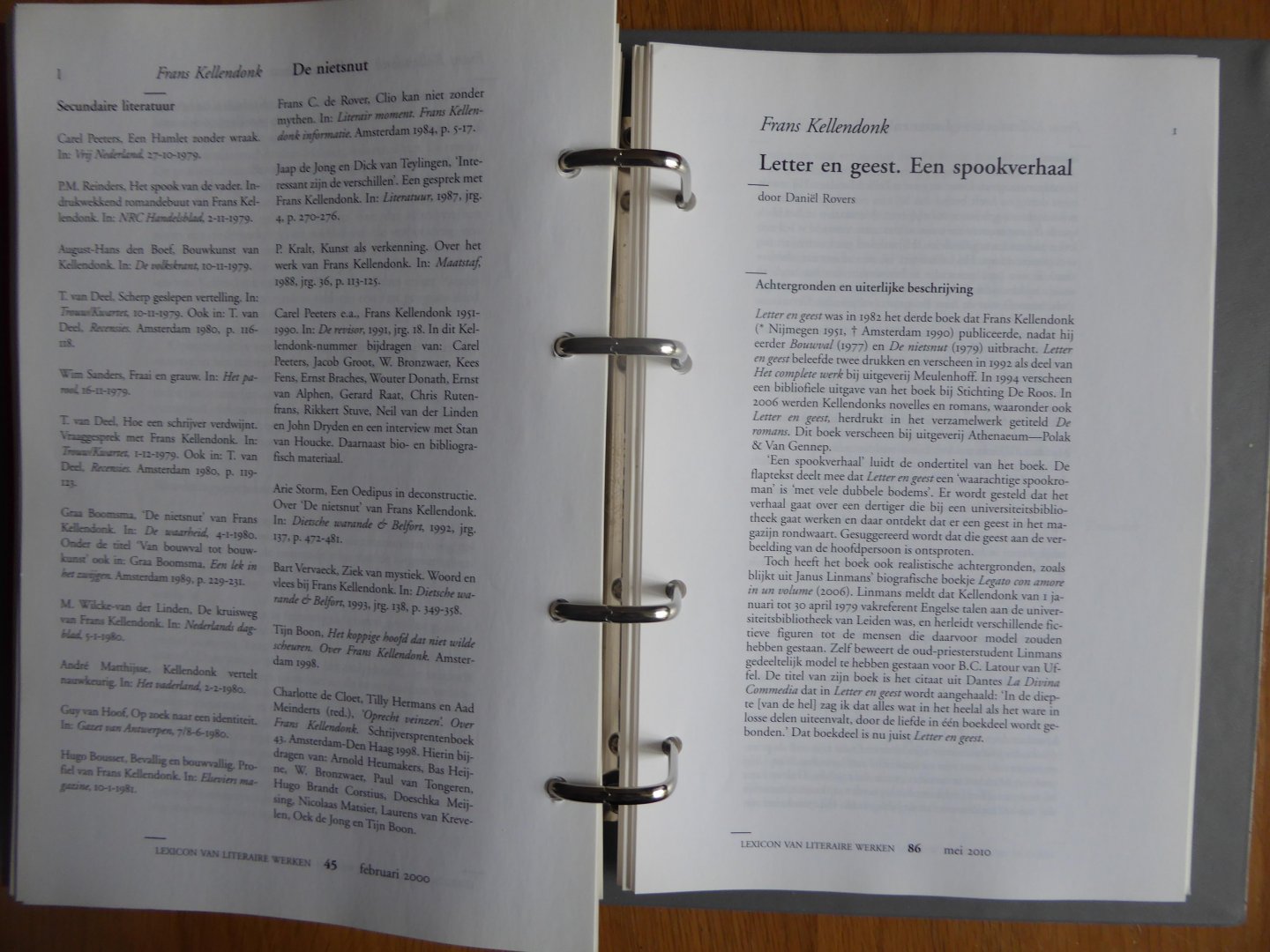 Kellendonk, Frans / Rovers, Daniël - Frans Kellendonk - Letter en geest. Een spookverhaal (uit: Lexicon van Literaire Werken)