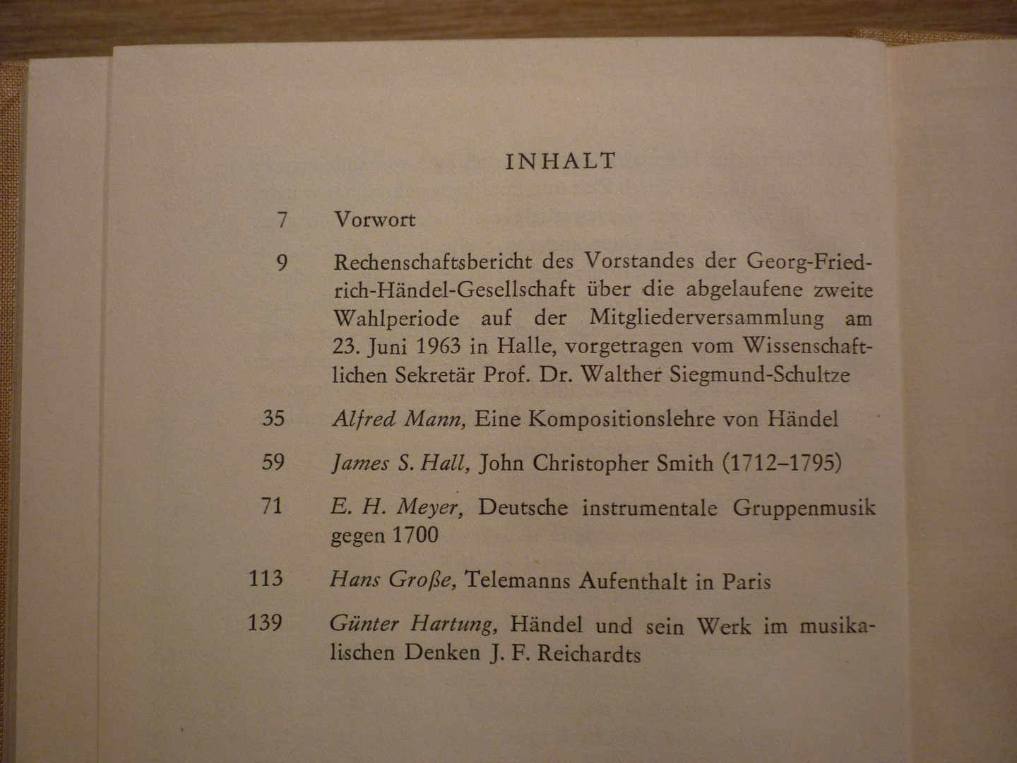 Händel; Georg Friedrich (1685–1759) - Jahrbuch 10./11. Jahrgang 1964/65; herausgegeben von der Georg Friedrich Handel-Gesellschaft