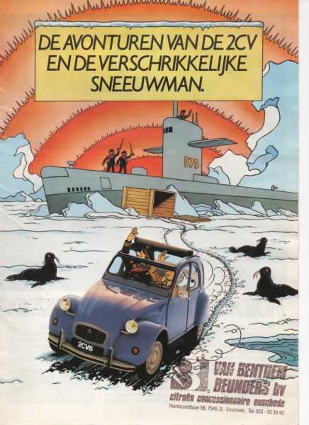 Hergé - De avonturen van de 2CV en de verschrikkelijke sneeuwman.