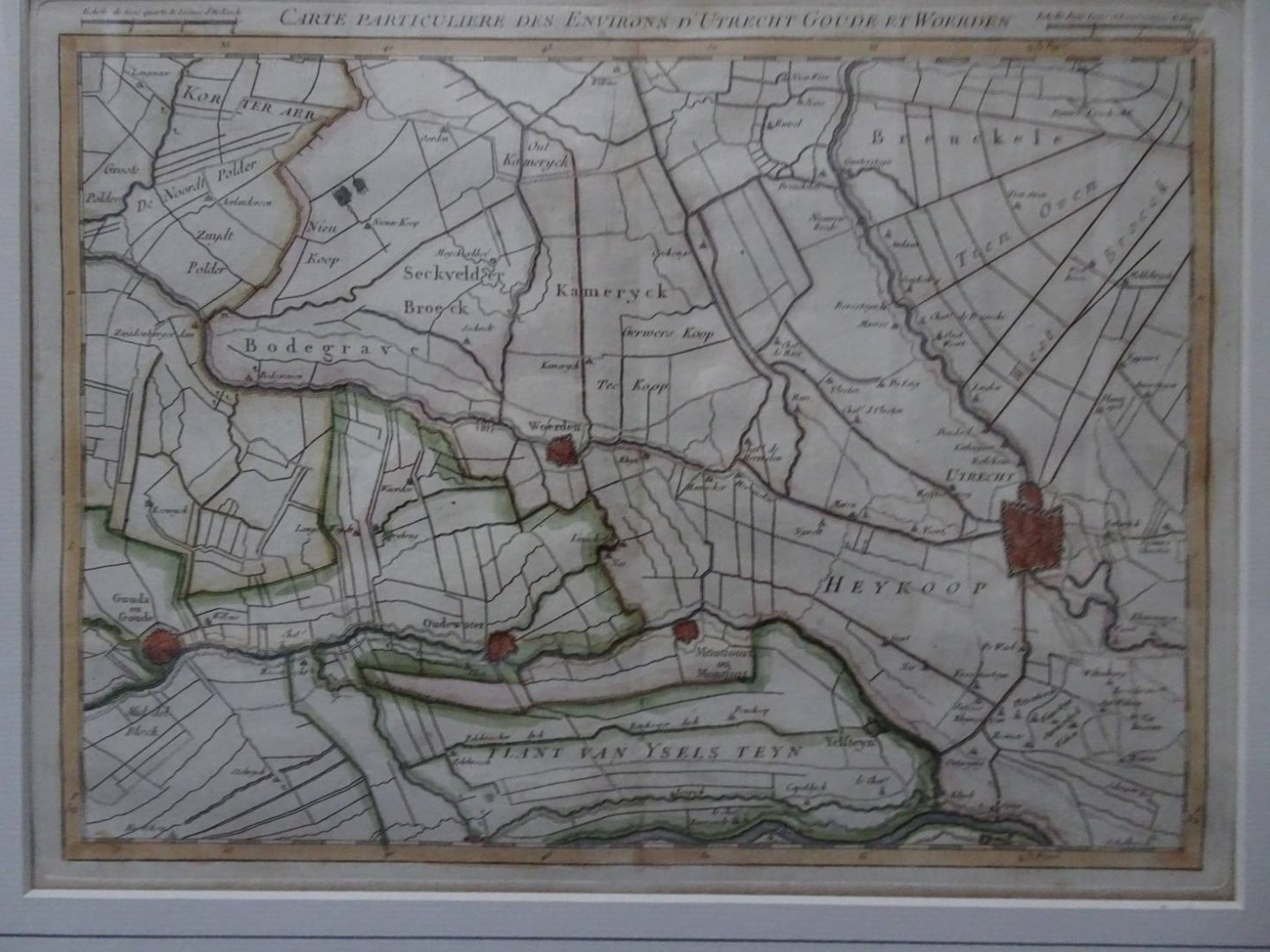 Utrecht / Zuid-Holland. - Carte particulière des environs d'Utrecht Goude et Woerden.