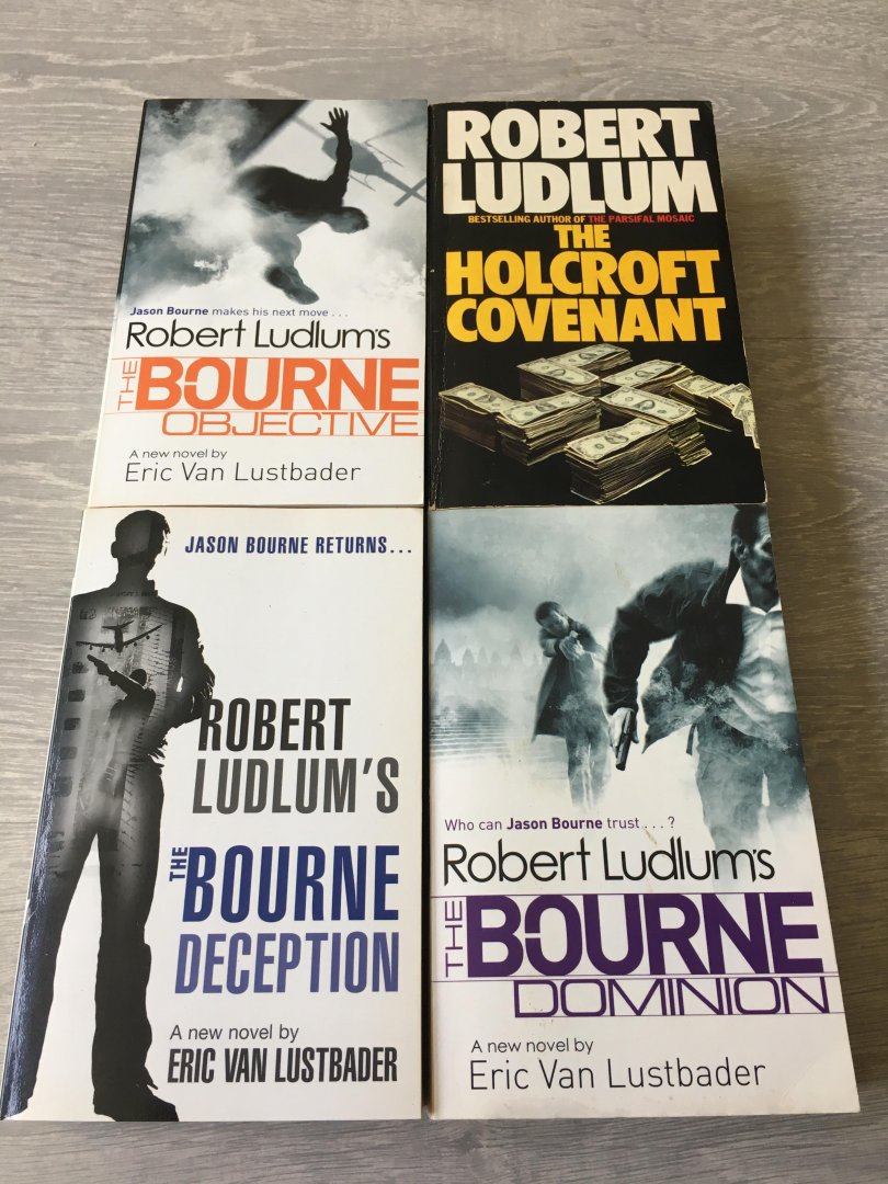 Eric van Lustbader - 4 Engelse delen Ludlum; The Bourne objectieve, The Holecroft convenant, The Bourne dominion & The Bourne Deception