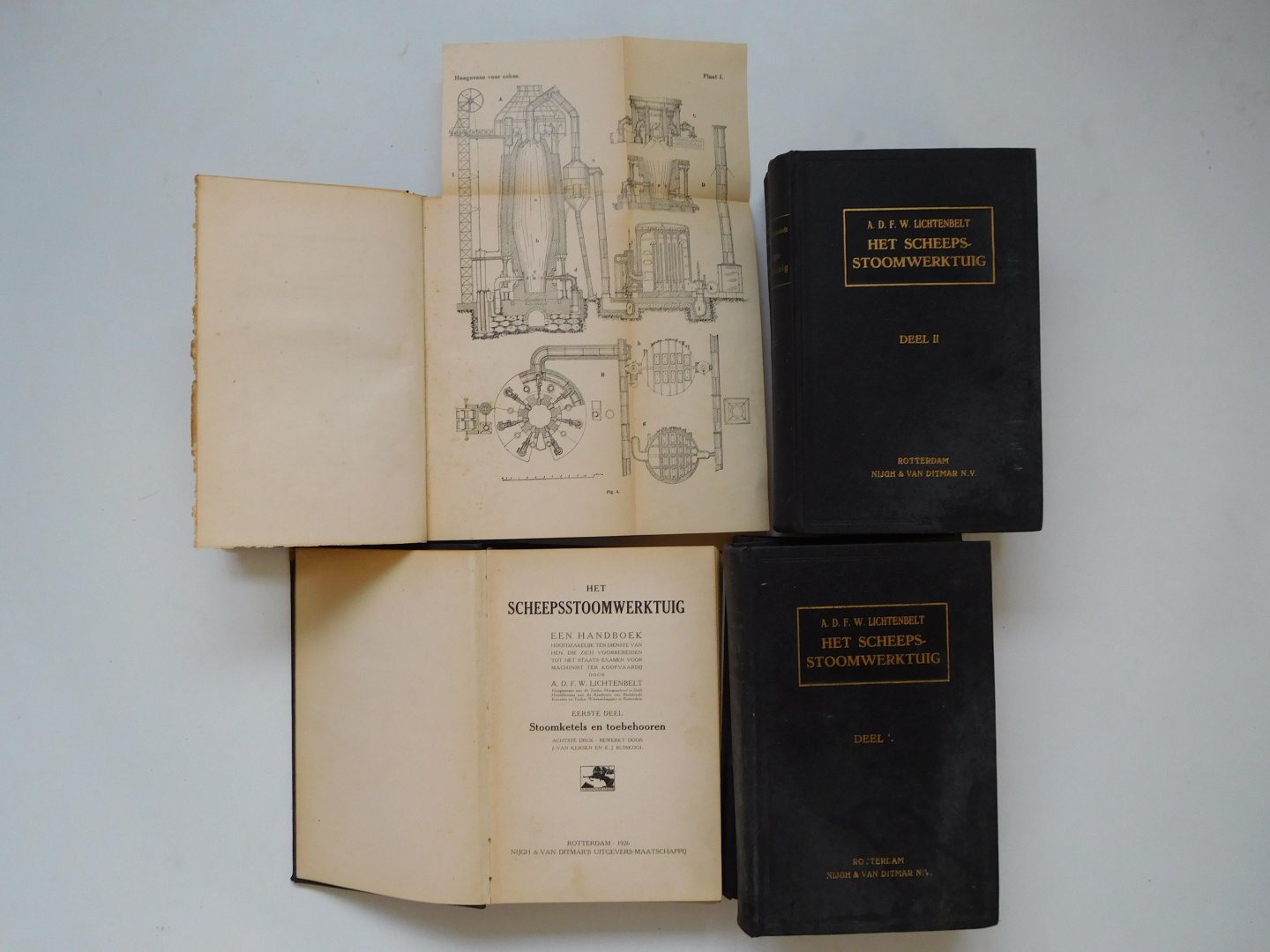 Lichtenbelt, A.D.F.W. - Het scheepswerktuig (6 delen), handboeken voor machinisten op de koopvaardij