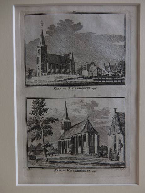 Blokker. - Kerk van Oosterblokker, 1726/ Kerk van Westerblokker, 1726.