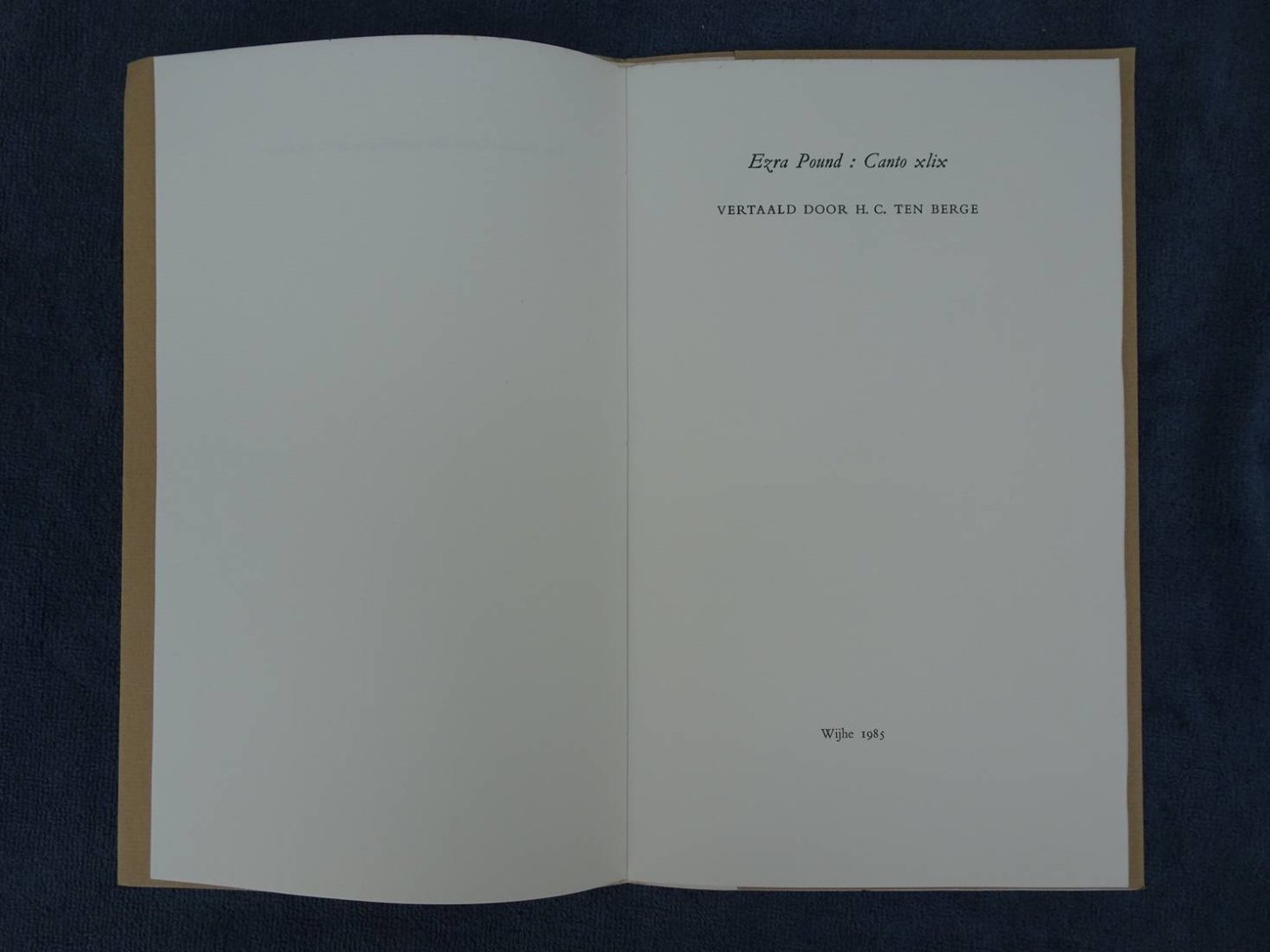 Pound, Ezra. - Canto xlix.