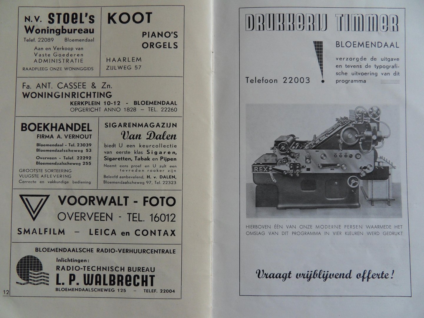 Berger, dr. L. - Eénheid door Oranje. - Openluchtspel Bloemendaal. - Spel in 5 bedrijven, met prologen en een epiloog van dr. Anton van Duinkerken. - Programmaboek.