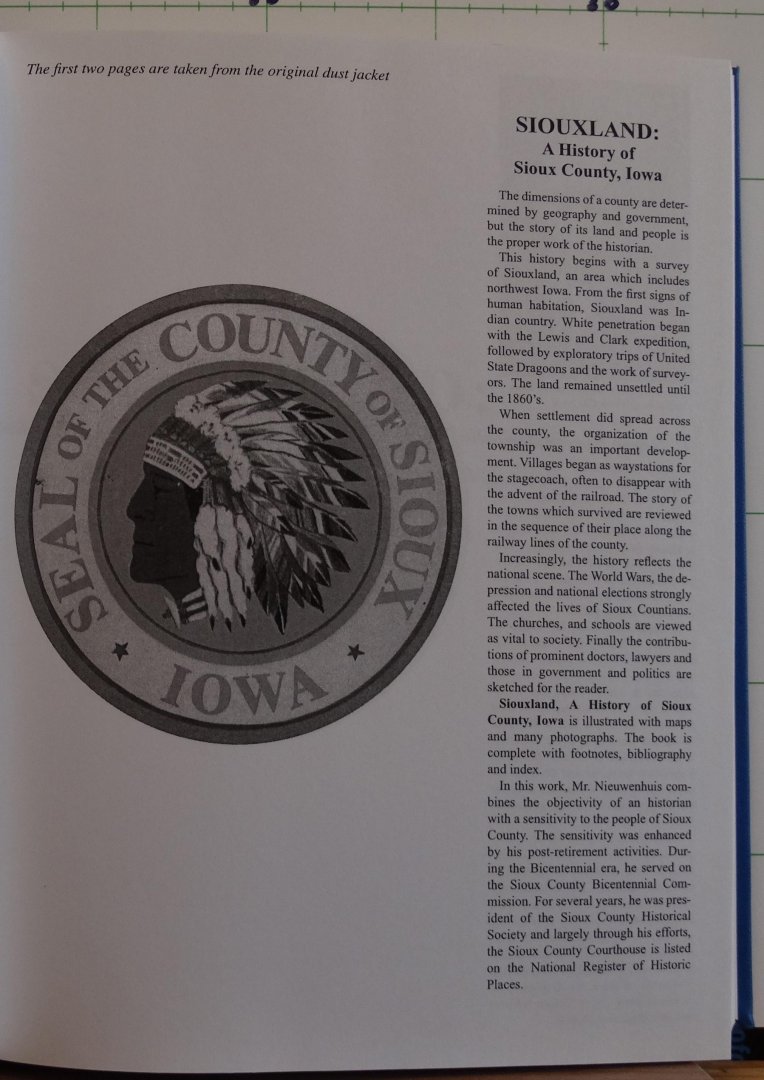 Nieuwenhuis, G. Nelson - Siouxland, a history of sioux county Iowa
