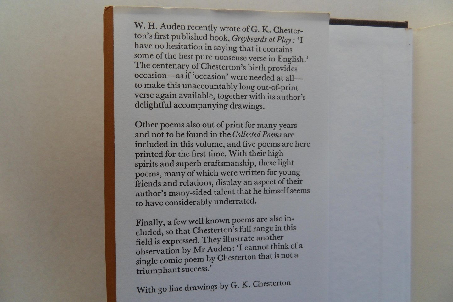 Chesterton, G.K. [ edited by John Sullivan ]. - Greybeards at Play and other Comic Verse.