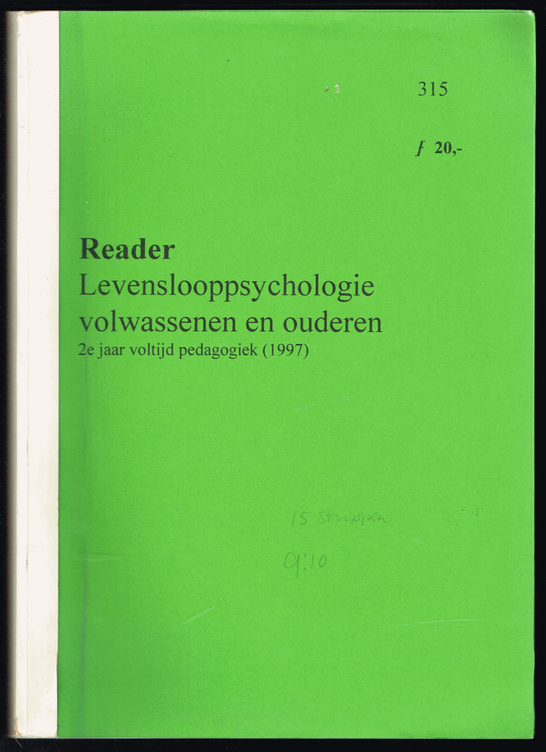  - 2e jaar voltijd pedagogiek ( 1997 )reader:levenslooppsychologie volwassenen en ouderen 315