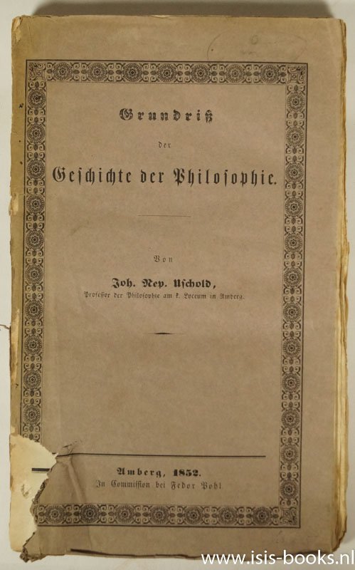 USCHOLD, J.N. - Grundriß der Geschichte der Philosophie.
