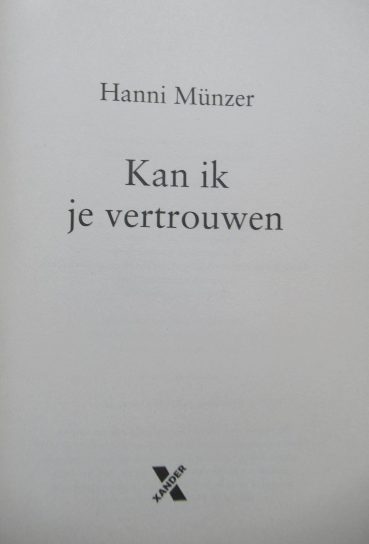 Münzer Hanni - Kan ik je vertrouwen
