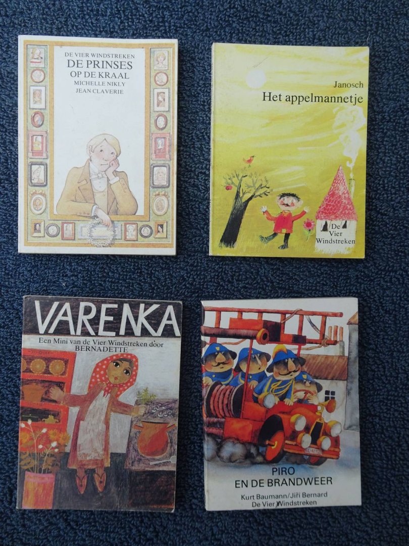 Baumann, Kurt, Jiri Bernard, Bernadette, Michelle Nikly, Jean Claverie & Janosch. - Piro en de Brandweer/ Varenka/ De Prinses op de Kraal/ Het Appelmannetje. 4 delen.