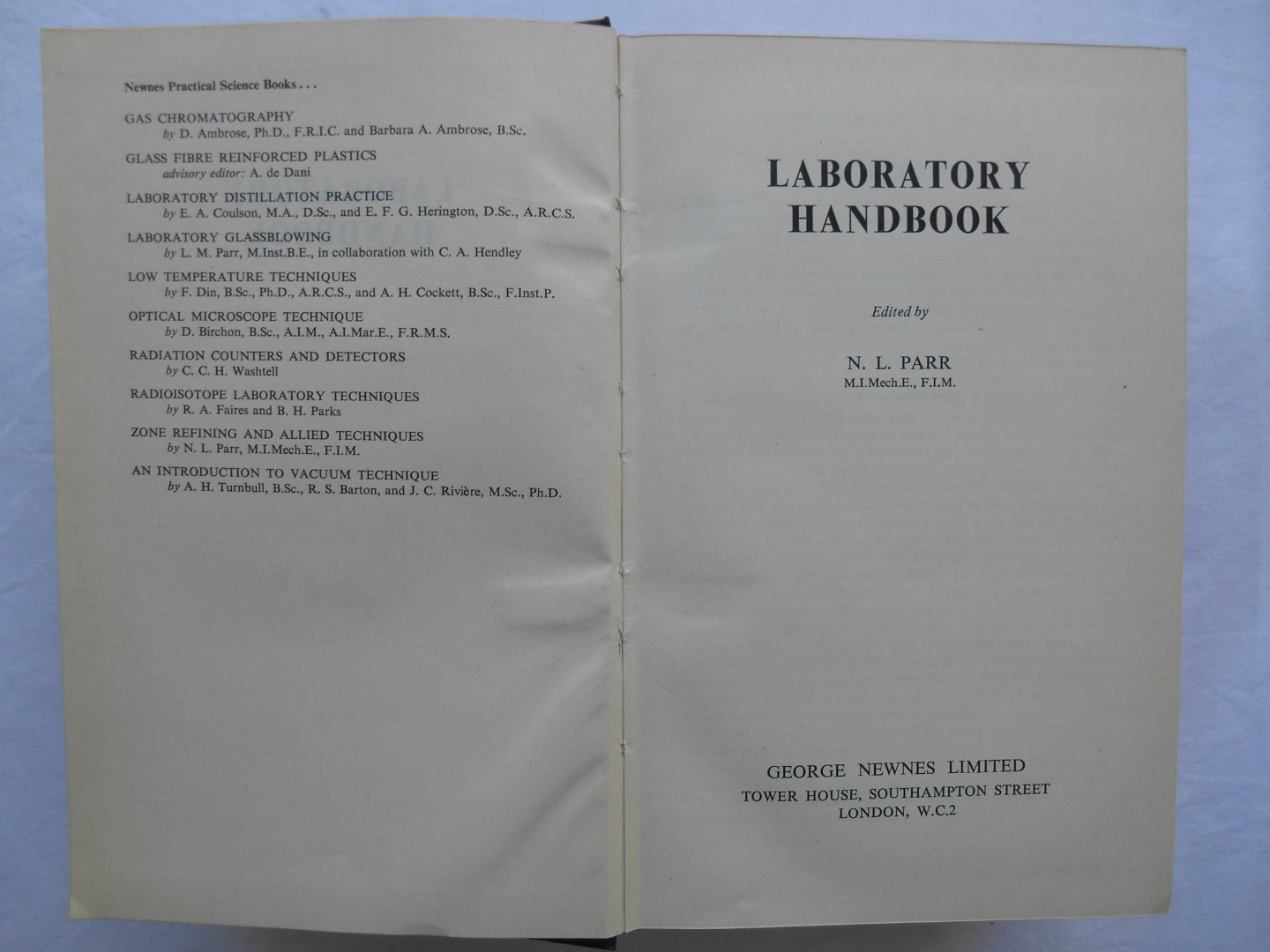 Parr, N.L. - Laboratory Handbook