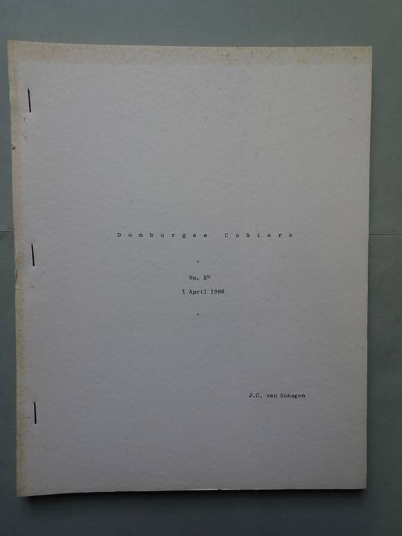 Schagen, J.C. van. - Domburgse Cahiers no. Xb. Voor vrije vogels.