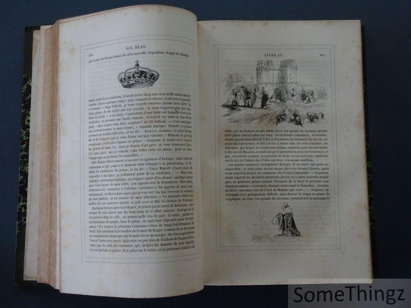 Alain-René Le Sage / Jean François Gigoux (ills.) / Charles Nodier (notice) - Histoire de Gil Blas de Santillane. Vignettes par Jean Gigoux.