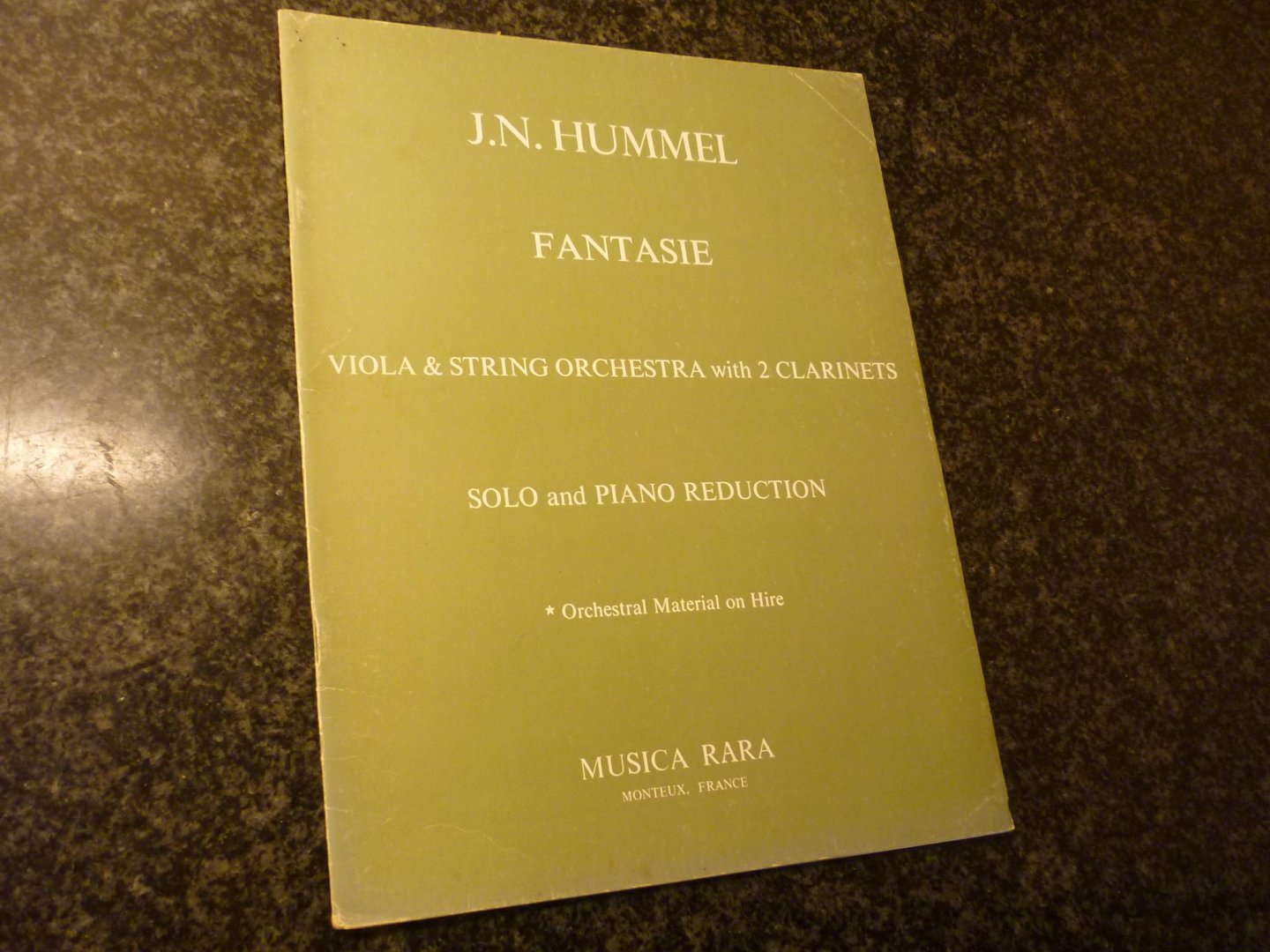 Hummel; Johann Nepomuk (1778–1837) - Fantasie; voor Altviool, piano