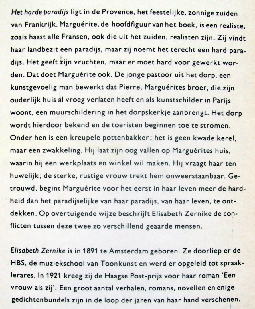 Zernike, Elisabeth - Het harde paradijs (Ex.1)