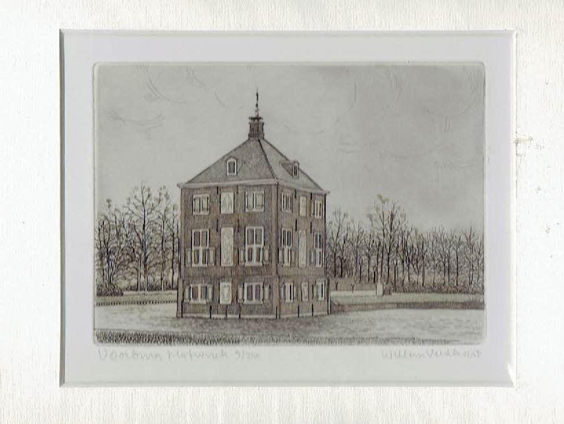 VELDHORST, Willem - VOORBURG - Vier etsen van Voorburg van Willem Veldhorst: Voorburg Hofwijck - 9/250 + [Oude Kerk] Voorburg - 64/250 + [Oude Kerk] Voorburg - 6/250 + [Herenstraat] Voorburg - 7/250.