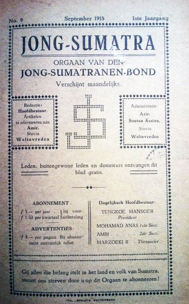  - Jong-Sumatra: Orgaan van den Jong-Sumatranen-Bond. Verschijnt Maandelijks.