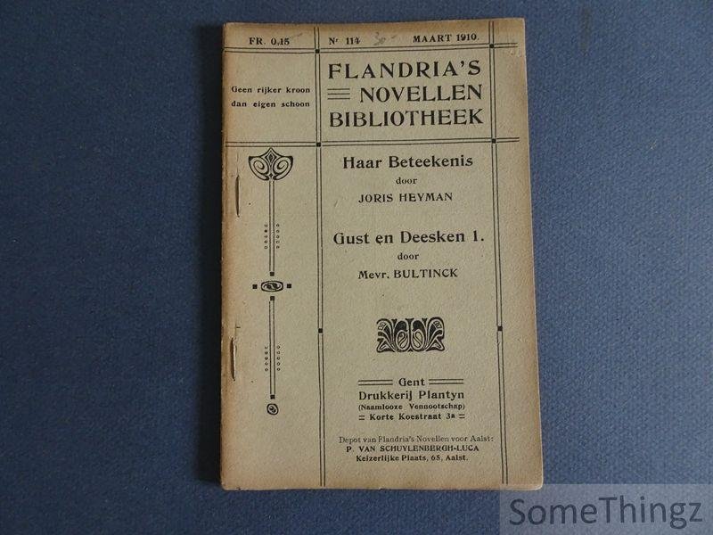 Joris Heyman / Mevr. Bultinck. - Haar Beteekenis / Gust en Deesken 1.