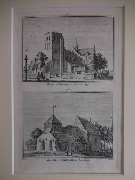 Doorne. - Kerk te Doorne in Peelland, 1738/ Kapel te Vlierden by Doorne, 1738.