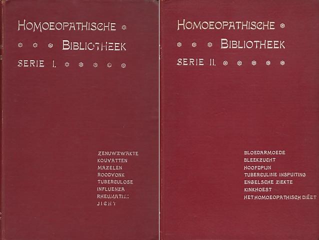 Voorhoeve, Dr.J. - Homeopathische bibliotheek Serie I en II. bundeling in twee banden van de losse delen