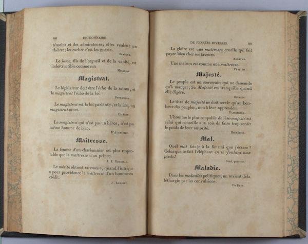 Lartigue, Gustave de. - Dictionnaire de pensées diverses.
