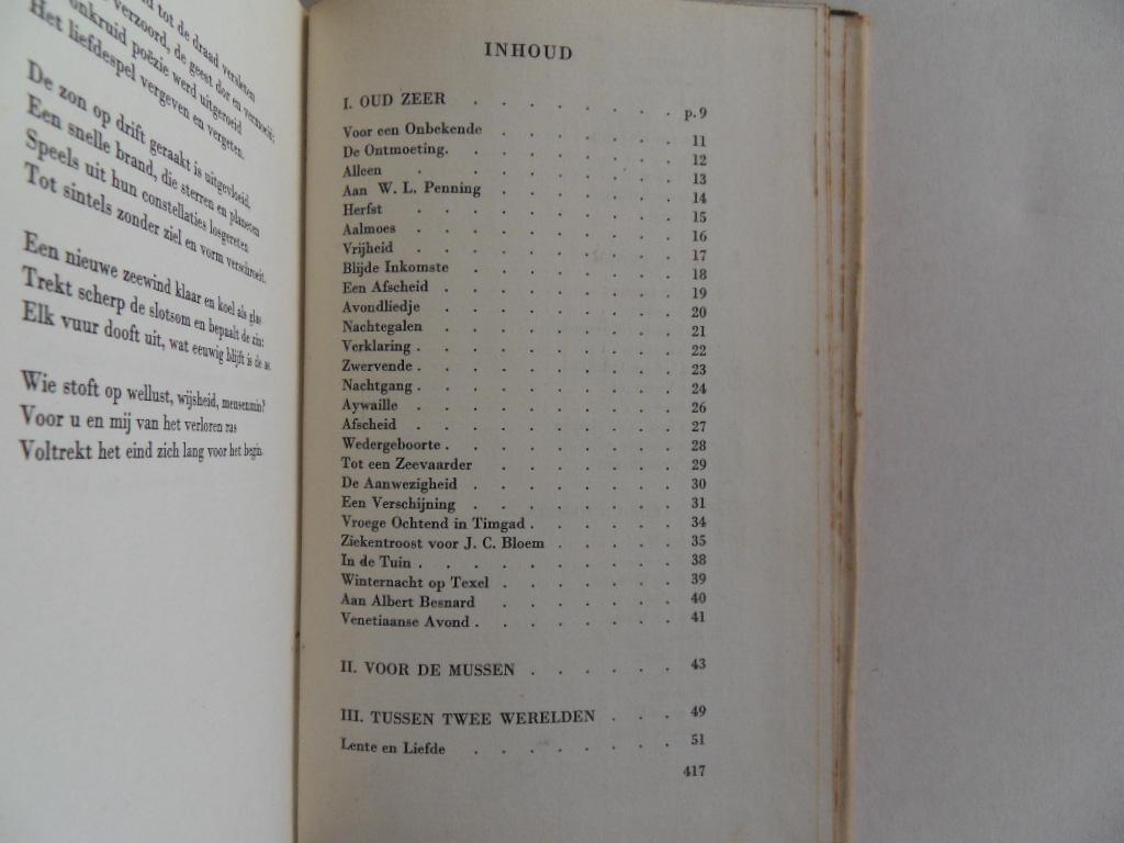 Greshoff, J. - Verzameld Werk. 1888 - 1948. - COMPLEET in 5 delen: Gedichten; Legkaart; Zwanen Pesten; Grensgebied; Het Boek der Vriendschap.