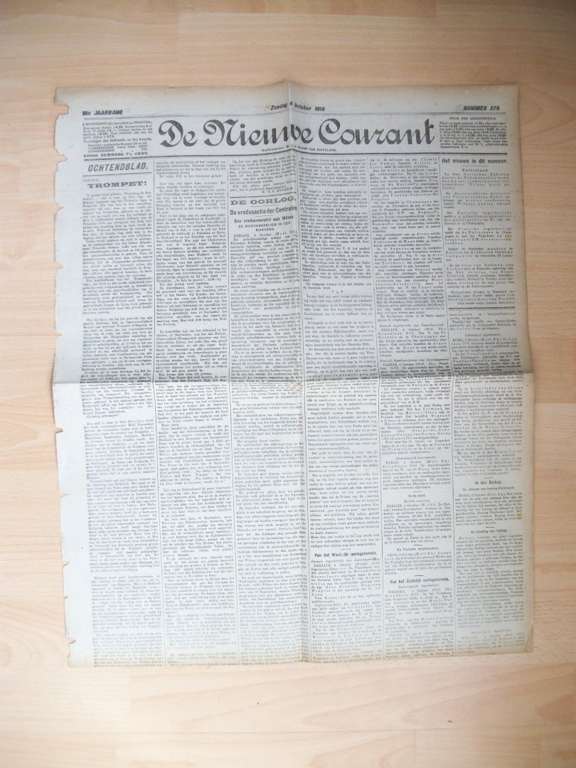  - De Nieuwe Courant nummer 278, Zondag 6 october 1918
