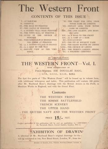 Muirhead Bone, Sir David - The Western Front, June 1917 part I. volume 2