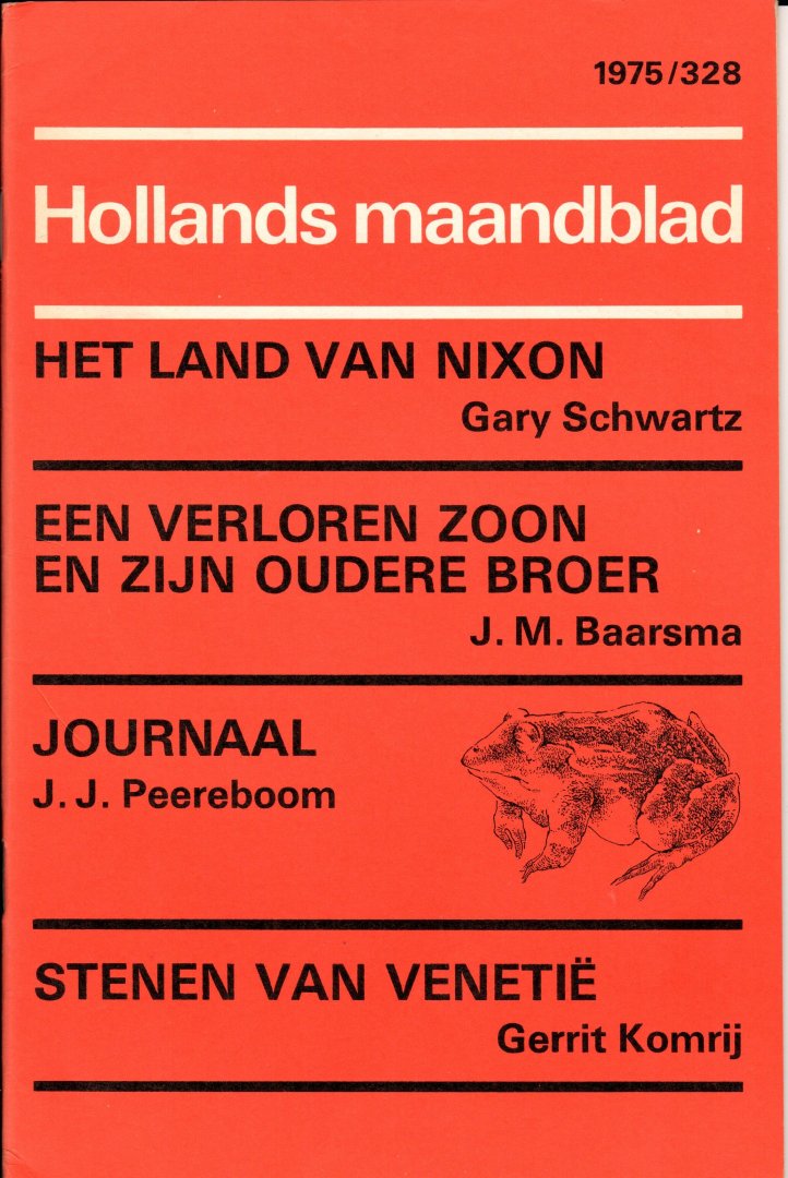 Hollands Maandblad 1975, nr. 328 - Gary Schwartz, H.F.M. Crombag, Gerrit Komrij, J.M. Baarsma, Jan Blokker Jr., J.J. Peereboom - Hollands Maandblad, zestiende jaargang, nr. 328, maart 1975