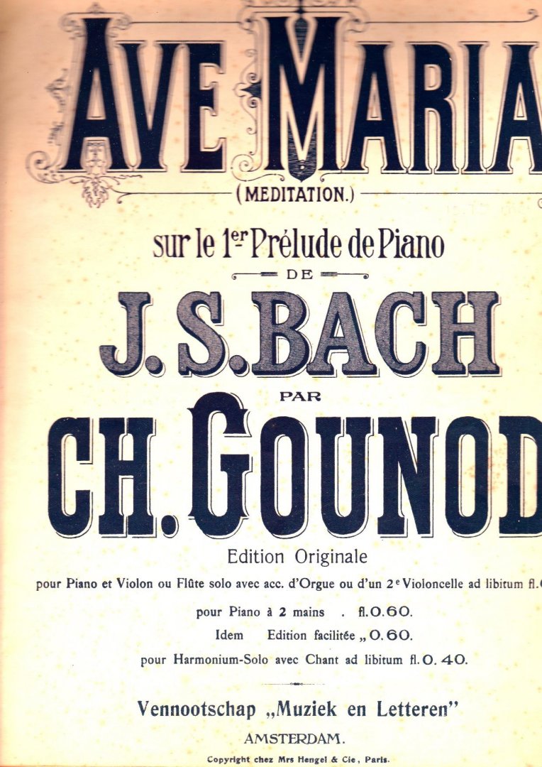 Bach Johann Sebastian - Bach Johann Sebastian Ave Maria Ch.Gounod Viool en Piano Muziek en Letteren