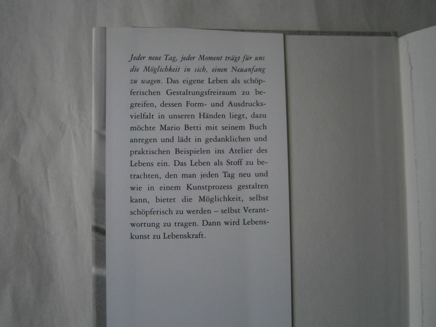 Betti, Mario - Lebenskunst als Lebenskraft