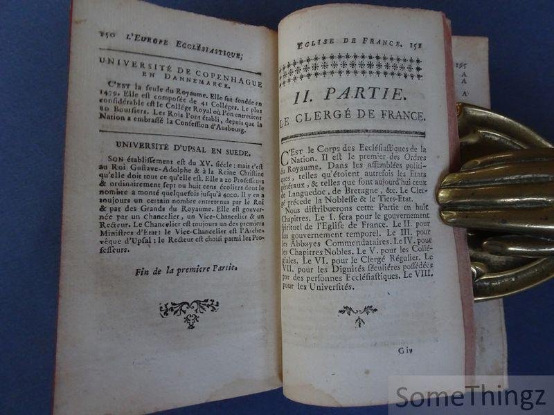 Anon. - [Abbé de Malvaux, Pierre-Claude.] - L'Europe ecclésiastique, ou État du Clergé.