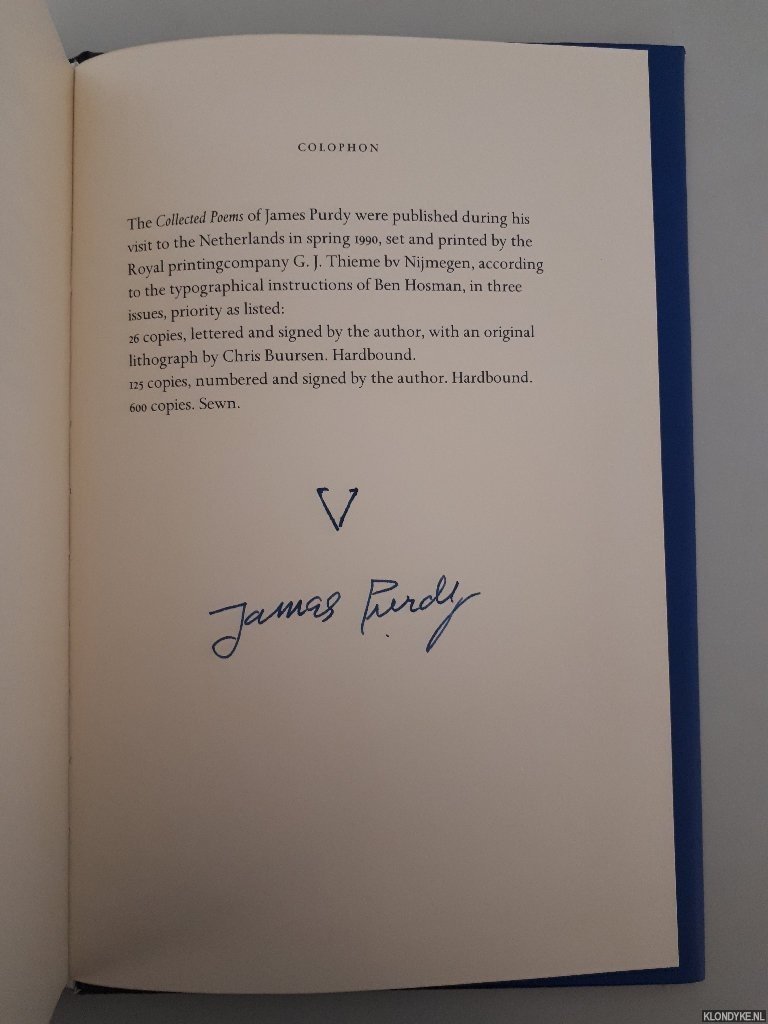 Purdy, James - Collected Poems *SIGNED*