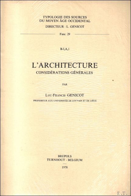 L. Genicot - architecture : Consid rations g n rales