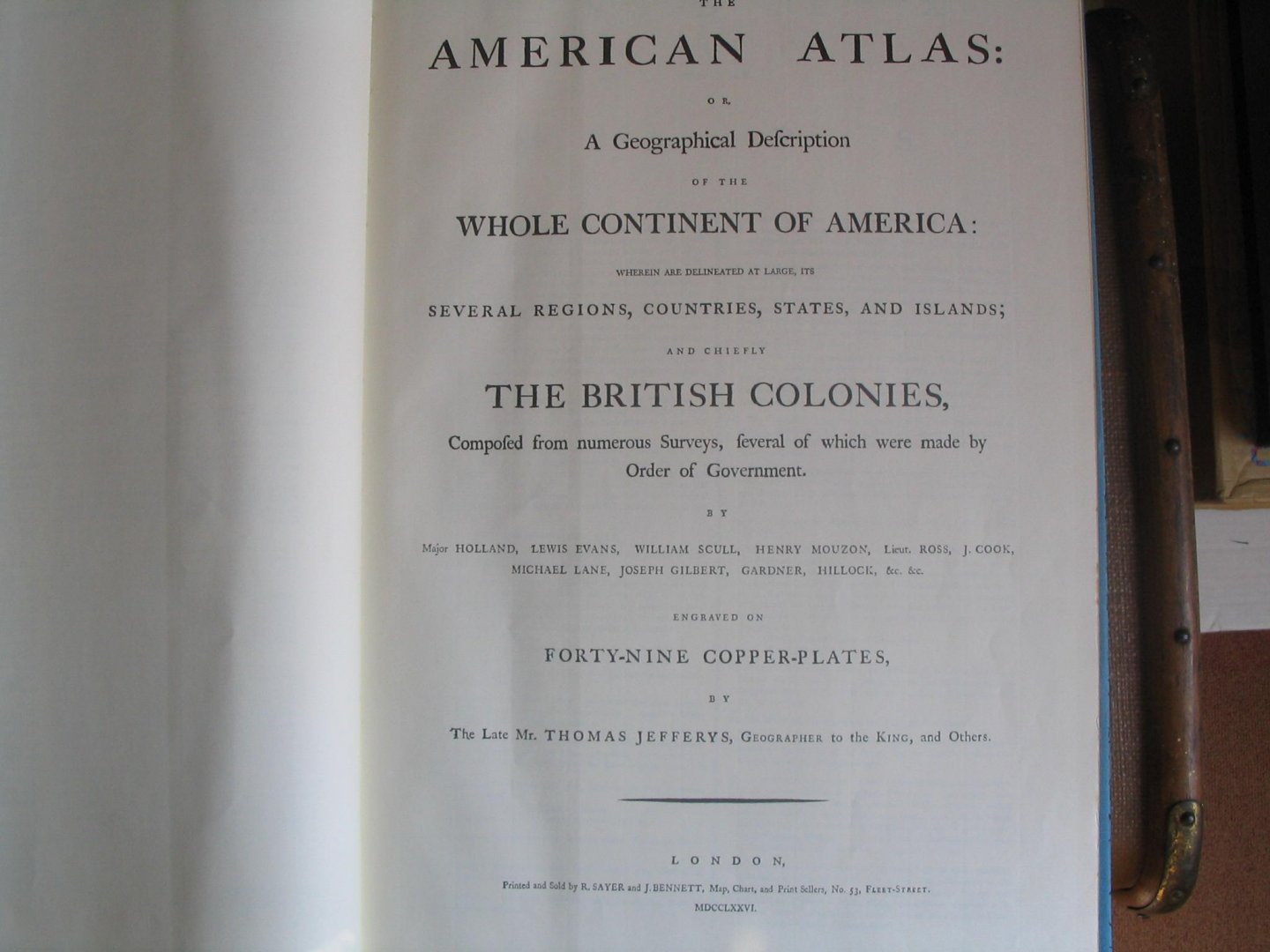 Jefferys, Thomas. Introduction by Walter W. Ristow - The American Atlas, London 1776
