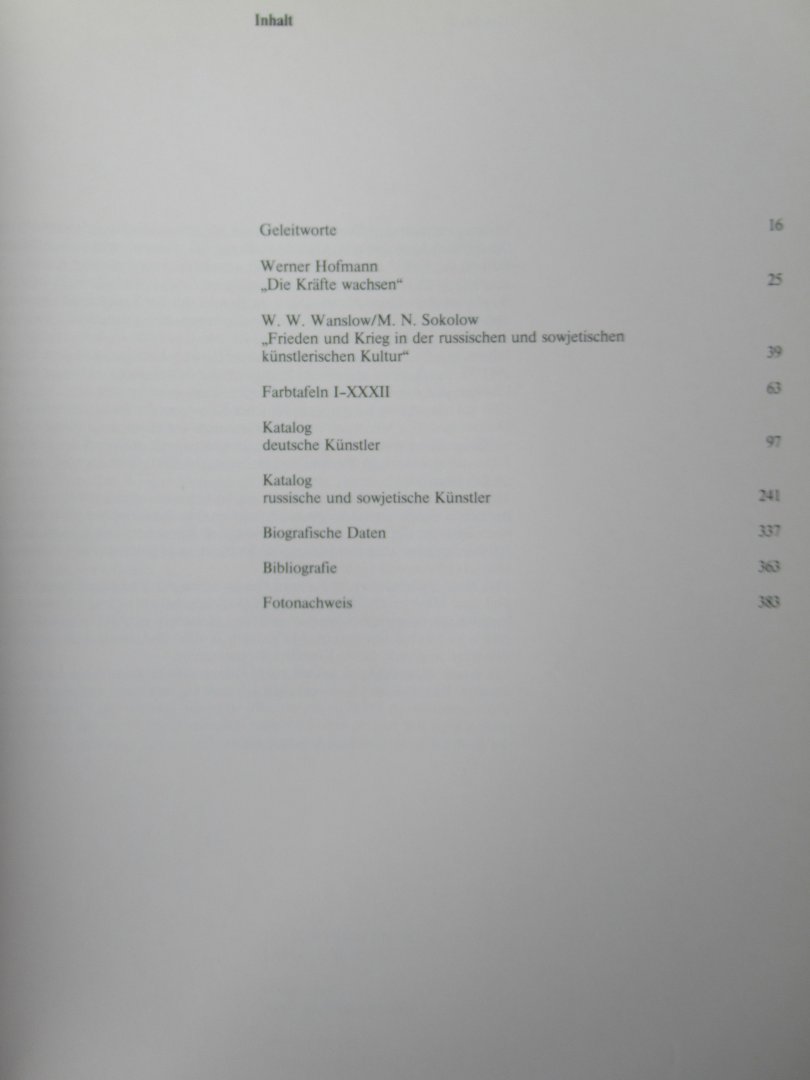 - Schrecken und Hoffnung. Künstler sehen Frieden und Krieg. Ausstellungskatalog.