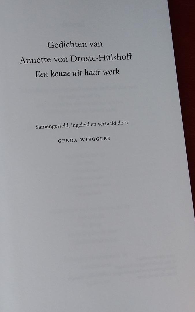 Droste-Hülshoff, Annette von; vertaald door Gerda Wieggers - Gedichten, een keuze uit haar werk