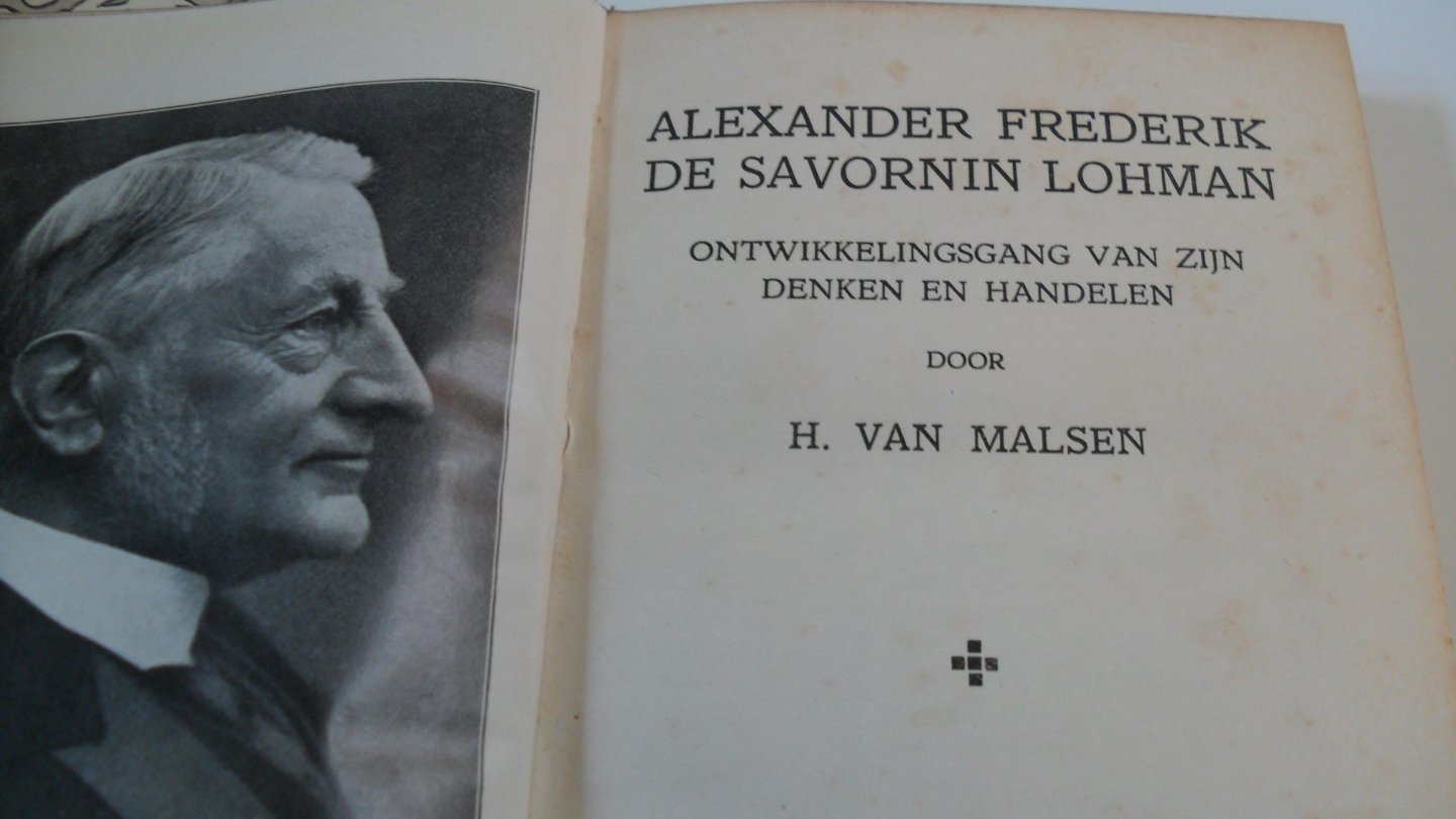 Malsen  H.van - Alexander Frederik de Savornin Lohman
