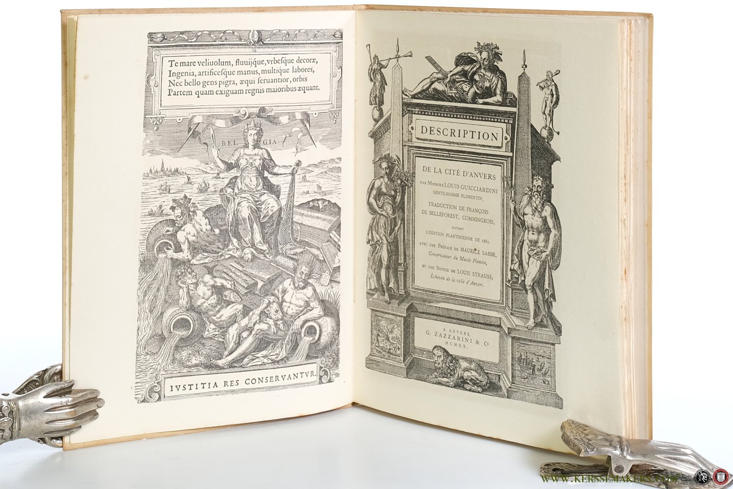 Guicciardini, Louis. - Description de la cité d'Anvers. Traduction de François de Belleforest, Commingeois, suivant l'édition plantinienne de 1582, avec une préface de Maurice Sabbe, et une notice de Louis Strauss.