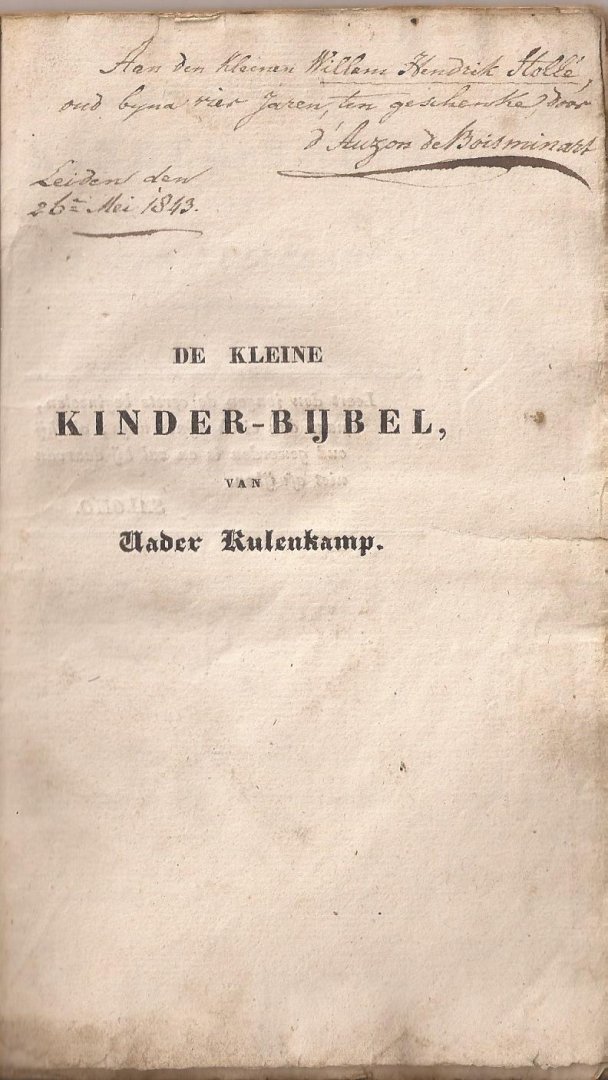 Kulenkamp, Gerardus - De kleine kinder-bybel van vader Kulenkamp. Een prentenboekje voor de christelijke jeugd in xx koperen pltn, met 160 afb.