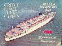 Greek Line - Brochure Greek Line 1974 (2 set brochures)