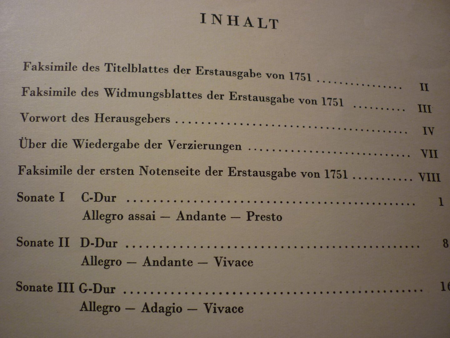 Ritter; Johann Christoph - Drei Sonaten fur Cembalo, nach der Erstausgabe von 1751 herausgegeben - Vorwort Erwin R. Jacobi