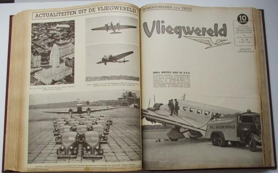 Redactie - Vliegwereld, populair geïllustreerd weekblad voor de luchtvaart, tweede jaargang ingebonden 1936/1937 52 nrs