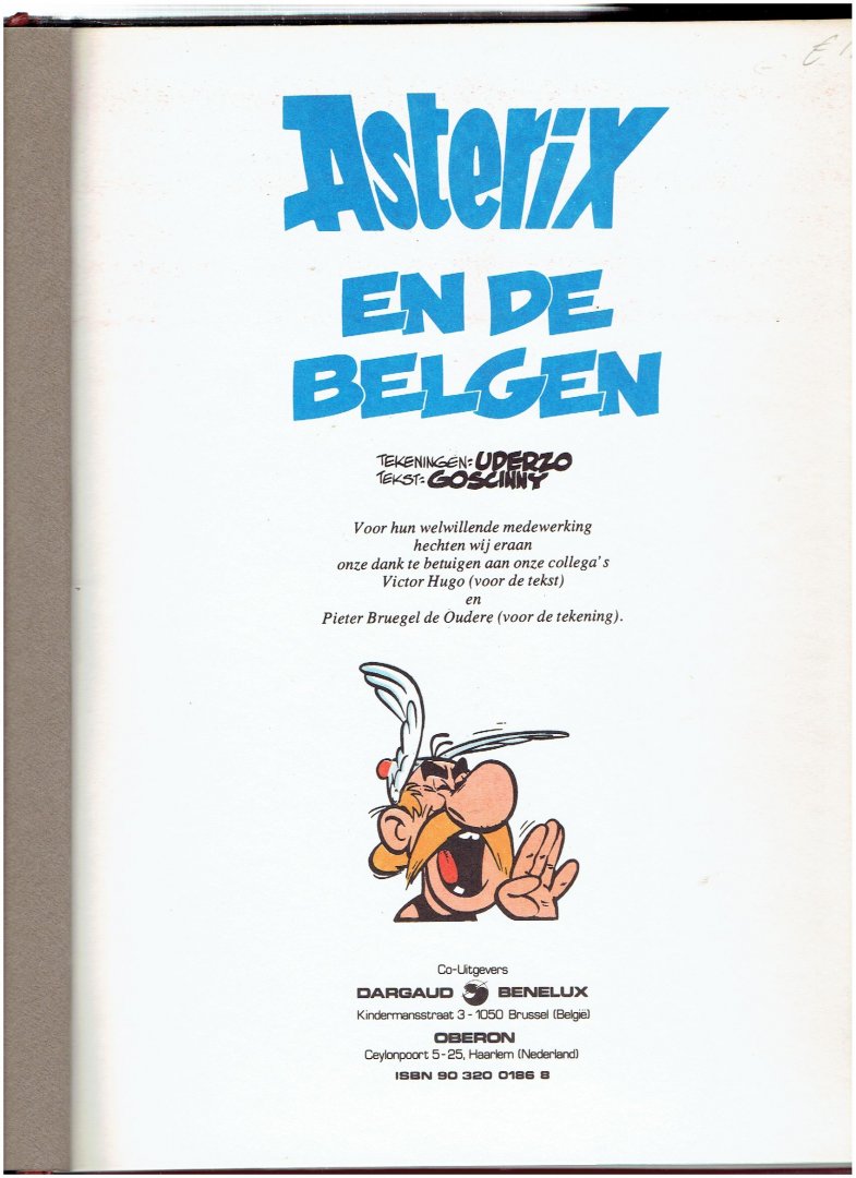 uderzo, tekeningen / tekst goscinny - asterix en de belgen in luxe gebonden band in donker rood kunstleer met goudopdruk
