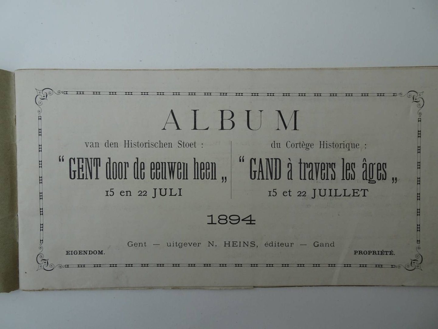 N.n.. - Album van den Historischen Stoet: "Gent door de eeuwen heen" 15 en 22 juli 1894.