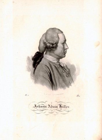 Hiller, Johann Adam: - [Lithographie] Brustbild nach rechts
