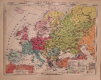 antique map (kaart). - Ethnograpische Karte von Europa.